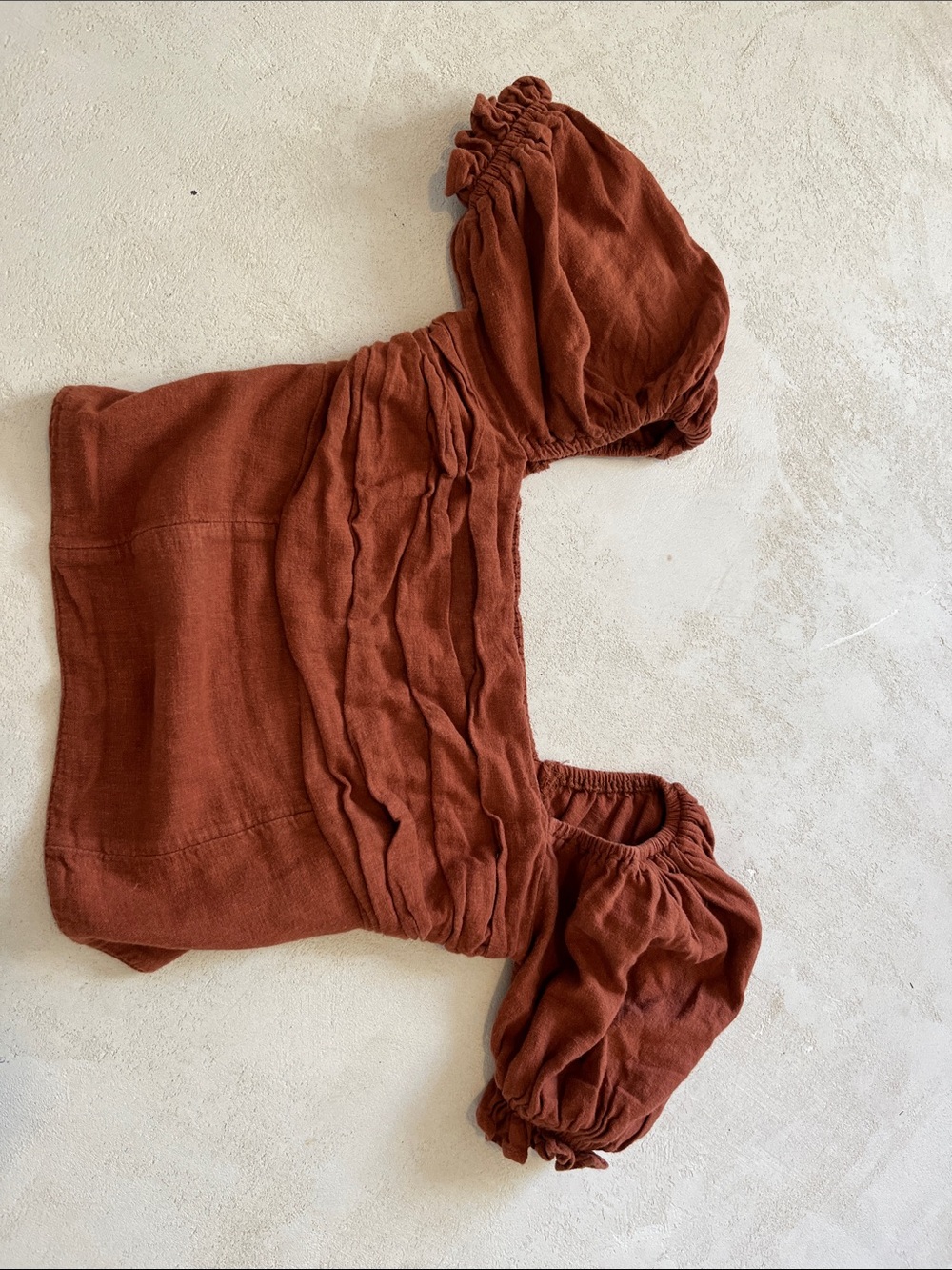 Abercrombie & Fitch Rust Orange Linen Blend Top